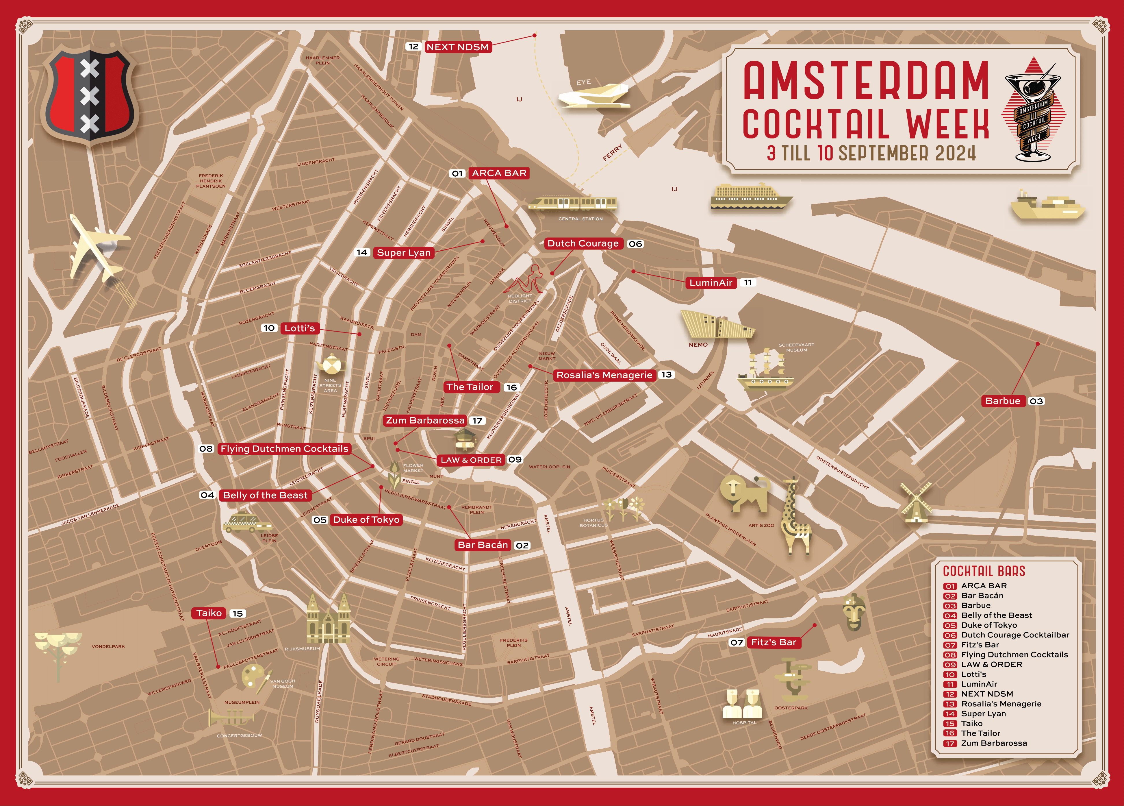 Amsterdam Cocktail Week 2024 Map